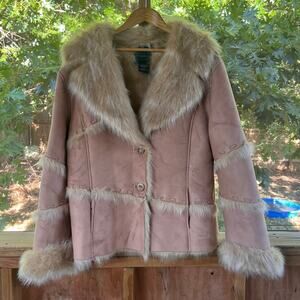 Tally-Ho Outerwear Women's Penny Lane Coat Tan Vegan Fur Size XL